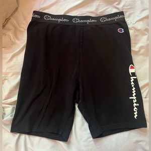 Champion Bike Shorts, Classic Script, Black